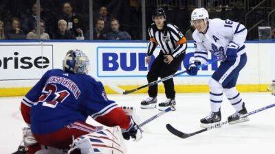 Igor Shesterkin - Matt Murray - John Tavares - Marner's franchise record 23-game point streak ends in Leafs' loss to Rangers - cbc.ca - New York -  New York - county Murray - state New Jersey