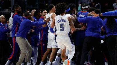NBA suspends 11 players after Pistons-Magic scuffle