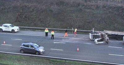 Live updates as one lane remains closed on M4 due to overturned vehicle