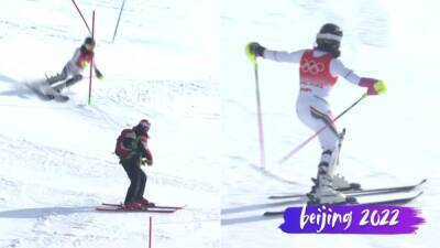 Alpine skier Eva Vukadinova fumes after course worker interrupts Winter Olympics slalom run - 7news.com.au - Beijing - Bulgaria