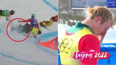 Australian Jarryd Hughes crashes out of Olympic snowboard cross early after 2018 silver medal