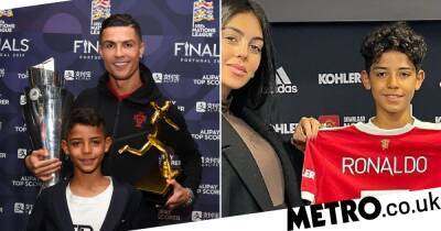 Cristiano Ronaldo Jr officially unveiled as a Manchester United player and handed dad’s iconic no7 shirt