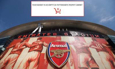 Arsenal apologise to Tottenham after official website mocks rivals over trophy cabinet
