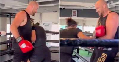 Tyson Fury - Tyson Fury laughing while sparring partner half his size throws everything at him is peak - msn.com - Britain