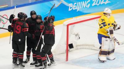 Brianne Jenner - Sarah Fillier - Jenner, Fillier hat tricks pace Canada to QF win over Sweden - tsn.ca - Russia - Sweden - Finland - Switzerland - Usa - Canada - Beijing - Japan - county Canadian