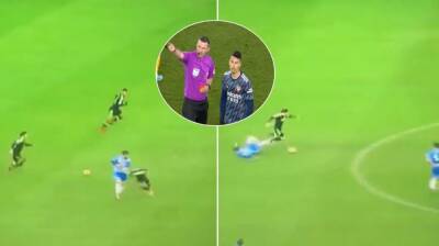 Gabriel Martinelli red card: Michael Oliver gave Brighton player yellow card in similar incident