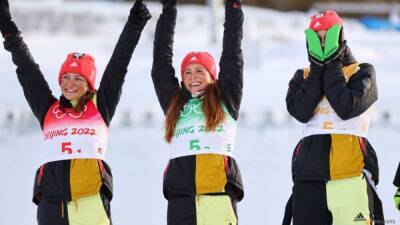 Olympics - Cross-country skiing-Germans shock favourites to grab relay medal