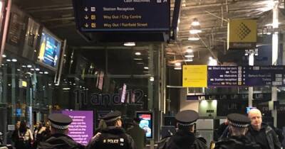 Transport Police in Manchester City Centre tackle disruptive male at railway station