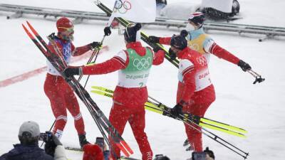 Winter Olympics 2022 - Alexander Bolshunov helps Russian Olympic Committee win cross-country relay in Beijing