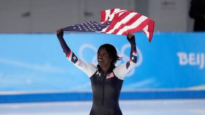 American Jackson becomes first Black woman to win speedskating gold