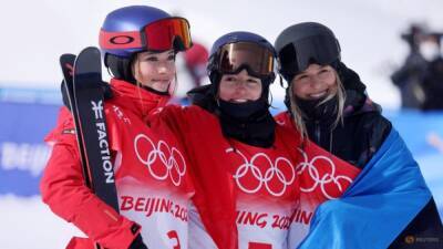 Switzerland's Gremaud wins slopestyle gold, 'relieved' Gu settles for silver