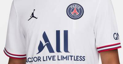 Where to buy Paris St Germain's 4th white 'Air Jordan' kit
