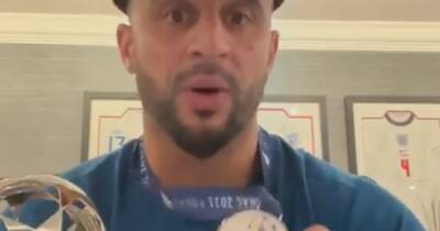 Kyle Walker sent pre-match team talk to Man City teammates wearing Champions League runner-up medal