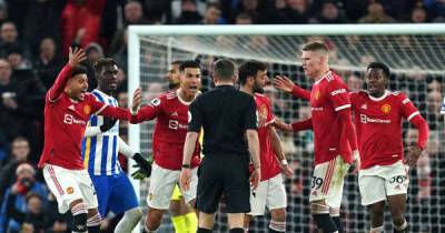 Cristiano Ronaldo - Bruno Fernandes - Anthony Elanga - Lewis Dunk - Peter Bankes - Jarred Gillett - Man Utd charged for crowding referee after Lewis Dunk’s tackle on Anthony Elanga - msn.com - Manchester