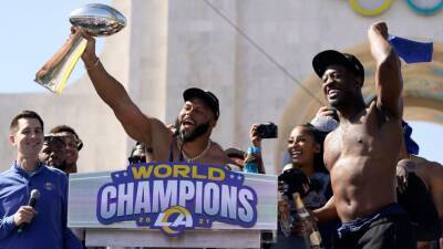 Los Angeles Rams DT Aaron Donald hints at return during Super Bowl parade - 'Why not run it back?'