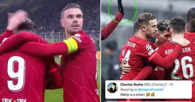 Henderson's stunned reaction to being hit on the head by Matip