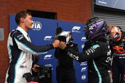 George Russell has Mercedes seat fitting as Lewis Hamilton makes factory appearance