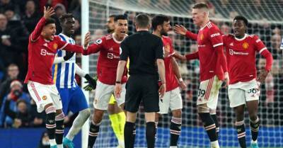 Man Utd charged for crowding referee after Lewis Dunk’s tackle on Anthony Elanga