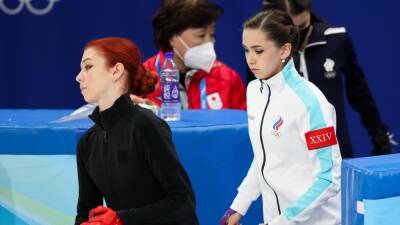 Kamila Valieva's team-mate happy medal ceremony took place as controversial teenager missed out on medal