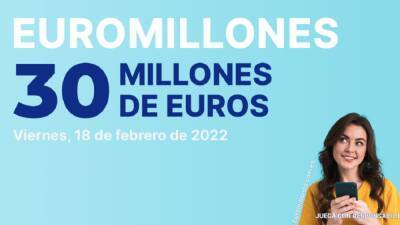 Euromillones: comprobar los resultados del sorteo de hoy, viernes 18 de febrero