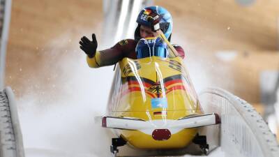 Winter Olympics 2022 - Germany in first and second place after first two four-man bobsleigh heats, Brad Hall in sixth