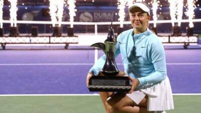 Dubai Tennis Championships: Jelena Ostapenko wins first hard-court title since 2019