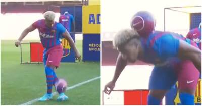 Adama Traore: Barcelona star smashed the skill challenge during Camp Nou presentation