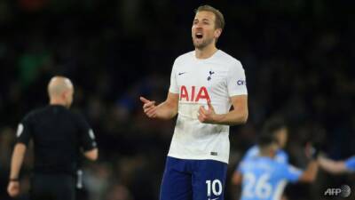 Sergio Aguero - Harry Kane - Rodrigo Bentancur - Dejan Kulusevski - Pep Guardiola - Kane scores twice as Spurs beat Man City to blow title race open - channelnewsasia.com - Manchester - Italy -  Lisbon -  Man