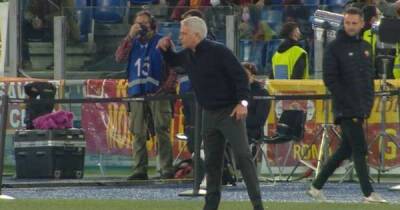 Jose Mourinho sent off after referee gesture in Roma draw