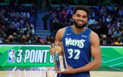 Karl-Anthony Towns wins three-point contest, Toppin earns NBA dunk title