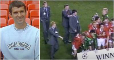 Man Utd: Roy Keane's classic reaction to getting medal for 1999 Champions League win