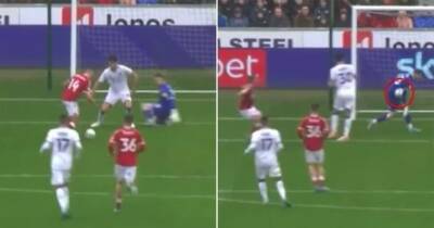 Swansea City goalkeeper Andrew Fisher has invented the 'no look save'