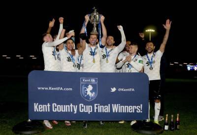 Kent Senior Cup quarter-final draw: Margate/Gillingham v Dartford/Dover Athletic; Folkestone Invicta v Bromley/Ebbsfleet United; Hythe Town v Corinthian/Ashford United; Herne Bay/Welling United v Tonbridge Angels