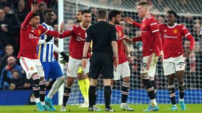 Cristiano Ronaldo - Bruno Fernandes - Anthony Elanga - Lewis Dunk - Peter Bankes - Jarred Gillett - Manchester United punished by FA for conduct of players in win over Brighton - bt.com - Manchester -  Brighton