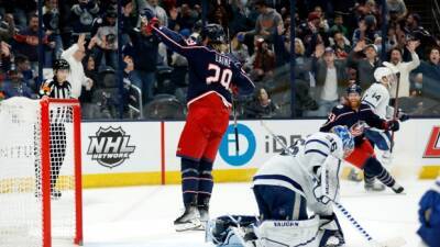 Jack Campbell - Mitch Marner - Laine scores OT winner to send Blue Jackets past Maple Leafs - tsn.ca - county Atlantic - state Ohio