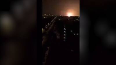 Captan una gran explosión en Ucrania producto del bombardeo ruso esta madrugada