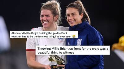 Alexia Putellas - Millie Bright - Arnold Clark-Cup - England: Fans have best reaction to Millie Bright winning Arnold Clark Cup Golden Boot - givemesport.com - Germany - Spain - Canada