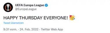 Europa League's Twitter Account Slammed By Fans For Posting Light-Hearted Message After Russia's Invasion Of Ukraine - sportbible.com - Russia - Ukraine -  Moscow