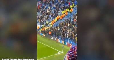 Fans clash at Rangers v Dortmund as police intervene and steward injured