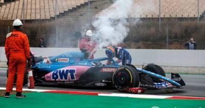Alpine forced to end Barcelona F1 testing early after car fire