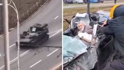El increíble rescate de un civil después de que un tanque aplastara su coche