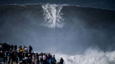 Nazaré: así rompieron las olas gigantes más grandes de la temporada - en.as.com - Portugal