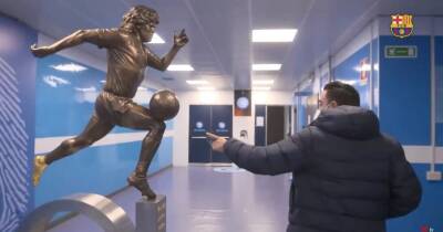 Barcelona boss Xavi spotted mistake with Diego Maradona statue