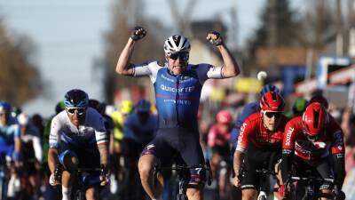 Caleb Ewan - Fabio Jakobsen - Christophe Laporte - Kuurne-Brussels-Kuurne 2022 - Breakaway denied in final seconds as Fabio Jakobsen snatches victory - eurosport.com - Britain - Belgium -  Brussels