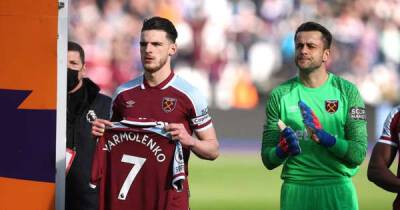 Ralf Rangnick - Jake Paul - Antonio Conte - Dana White - Declan Rice - David Moyes - Conor Macgregor - Ham United - Tomas Soucek - Andriy Yarmolenko - Chris Bryant - Declan Rice sends message to West Ham teammate Andriy Yarmolenko after Ukraine tribute - msn.com - Russia - Ukraine