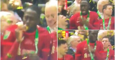 Ibrahima Konate almost choked on confetti during Liverpool's Carabao Cup celebrations