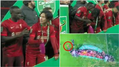 Sadio Mane: Liverpool ace asked Taki Minamino to put champagne down in Carabao Cup celebrations