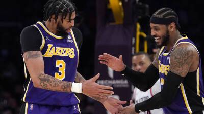 Mark J.Terrill - Anthony Davis - Frank Vogel - Carmelo Anthony - Anthony Davis scores 30, Lakers rally in 4th to defeat Trail Blazers - foxnews.com - county Norman - Los Angeles -  Los Angeles -  Portland