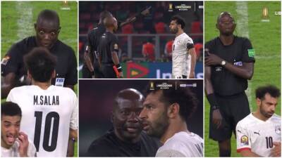 AFCON: Mohamed Salah's argument with referee at FT of Egypt v Cameroon has gone viral