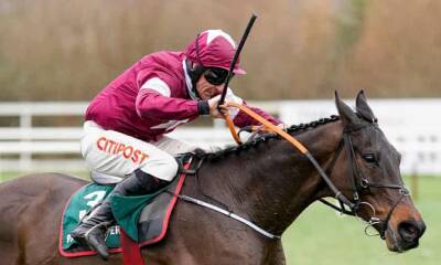 Gordon Elliott - Davy Russell - Conflated holds off Minella Indo and Frodon to take Irish Gold Cup - theguardian.com - Ireland - county King George - county Chase -  Leopardstown